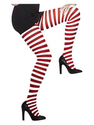 Opaque Tights, Red & White - FV42736