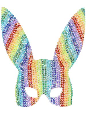 Fever Deluxe Rainbow Jewel Studded Bunny Mask - FV53042